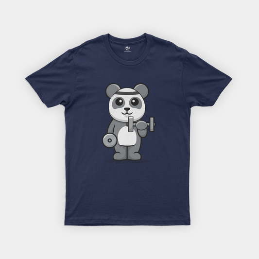 Get Your Giggle On: Panda Graphic Workout Tee for Fitness Fun